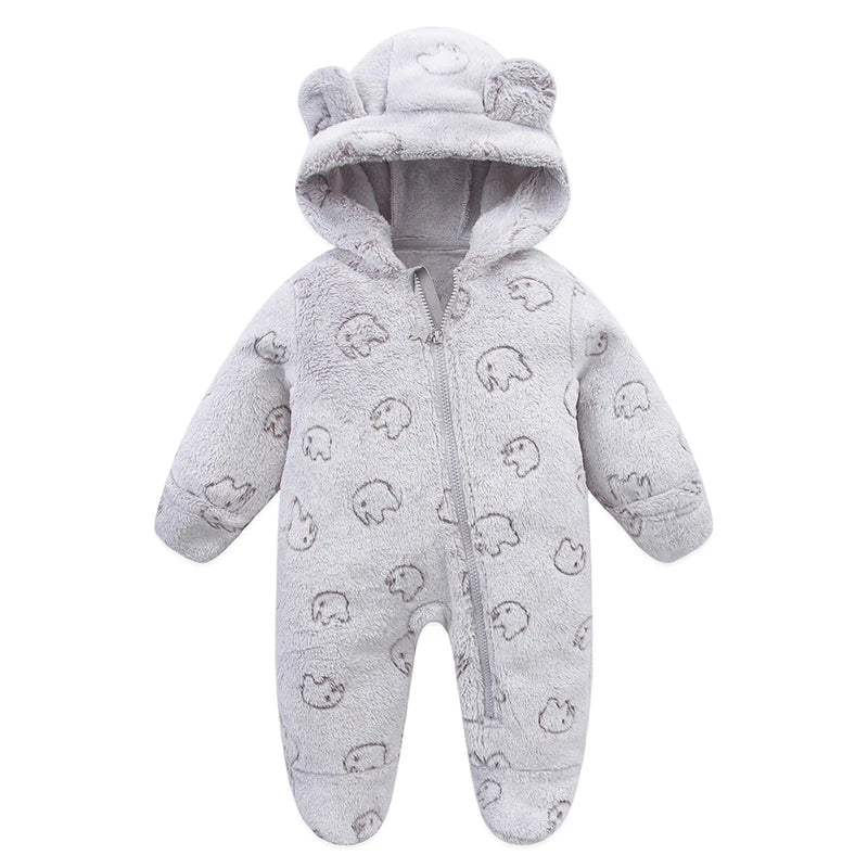 Baby Hooded Flannel Romper