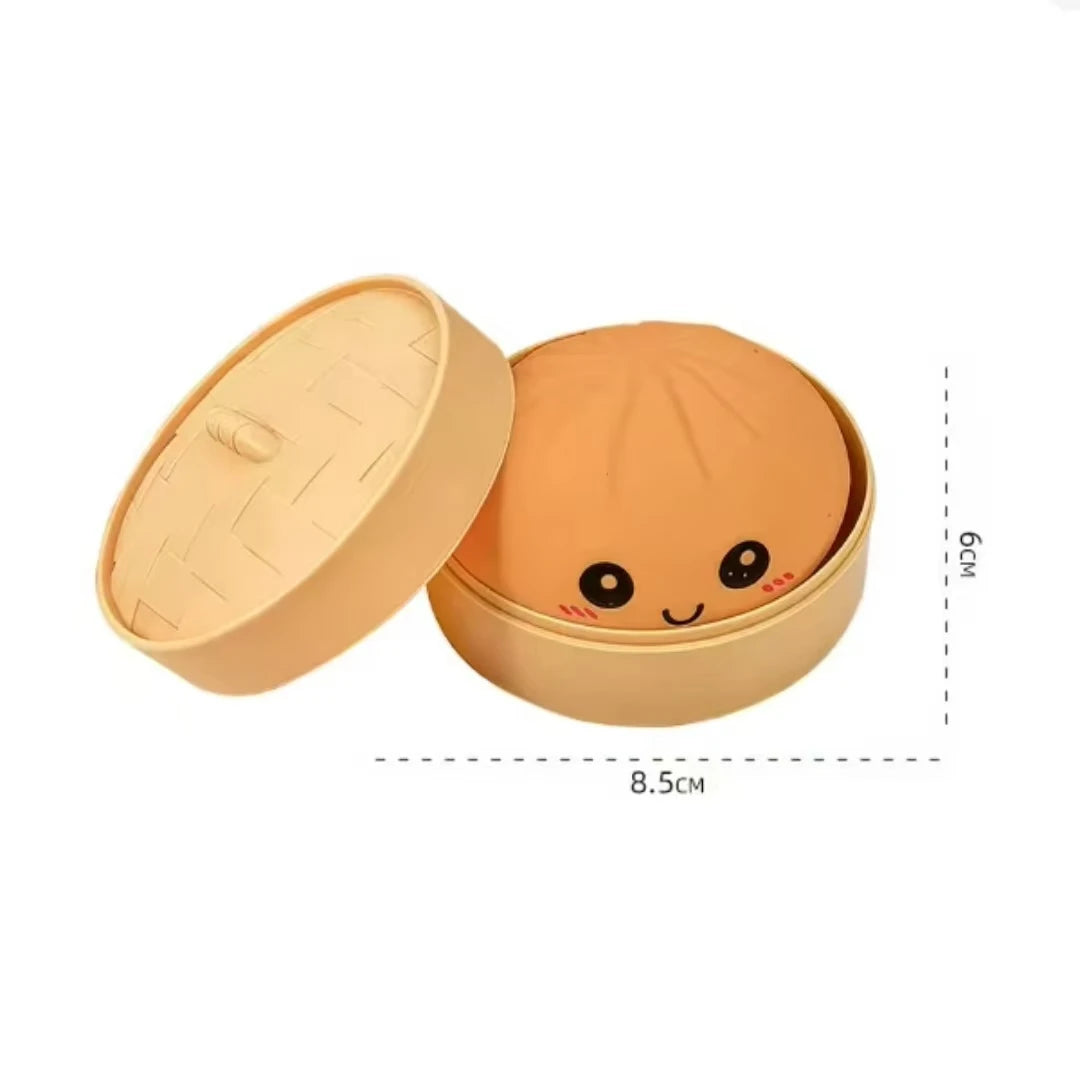Silicone Dumpling Squishy with Steamer Box