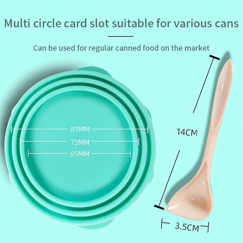 2-in-1 Silicone Pet Food Can Lid & Spoon