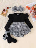 Baby Girl Top & Houndstooth Skirt Set